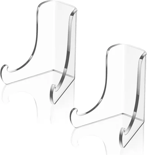 Vista 7 de Soporte para caballete de exhibición de soporte de acrílico Chunful, 3 × 2.6 × 2.2 pulgadas Clear Easel for Photos Books Cards, Deep Shelf Holder