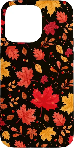 Vista 30 de iPhone 11 Pro Halloween Pattern Fall Leaves Pattern - Funda de la temporada de otoño