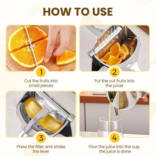 Vista 3 de Extractor de jugo de fruta fresca, exprimidor manual de limón con agarre ergonómico, fácil de limpiar para naranja, cítricos, granada, lima, pomelo