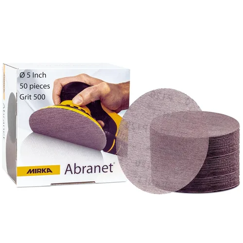 Vista 14 de Mirka Abranet - Disco de red de 5 pulgadas, grano 80, discos de lija con gancho y bucle, 50 unidades, 9A-232-080 Gancho y bucle, 50 piezas