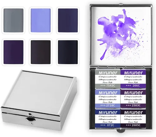 Vista 11 de Caja de estuche de acuarela portátil de mini lata de 12 pozos vacía con bandeja de mezcla de pintura es un pequeño kit de almacenamiento para viajes