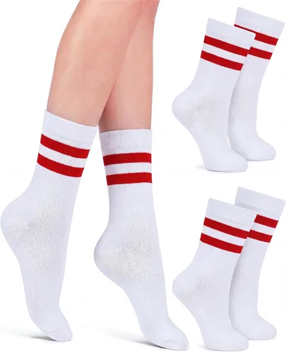 Vista 23 de Syhood Crew Stripe Socks Unisex Athletic Socks