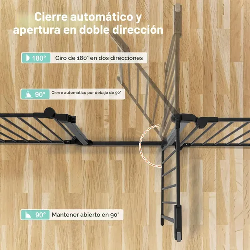 Vista 4 de COMOMY Puerta de bebé extra ancha de 80 pulgadas, puerta para perros para escaleras de casa, chimenea, puerta de mascotas de cierre automático