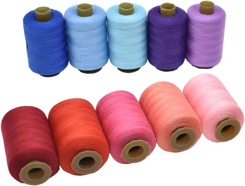 Vista 4 de Hilo de coser de 24 colores para coser a máquina y a mano, 1000 yardas, poliéster