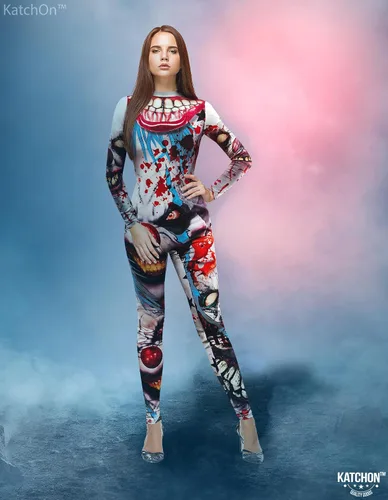 Vista 6 de KatchOn, Scary Halloween Jumpsuits for Women - Sexy Clown Costume for Women Halloween Scary Costumes for Women, Cosplay