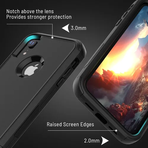 Vista 4 de X-belmox Funda para iPhone XR [a prueba de caídas] [a prueba de golpes] Funda de protección contra caídas de servicio pesado de 3 capas para iPhone