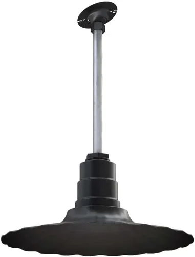 Vista 34 de Steel Lighting Co. Colgante Eagle Rock Lámpara montada en el techo Onda radial de 16 pulgadas vástago de 12 pulgadas Acero resistente