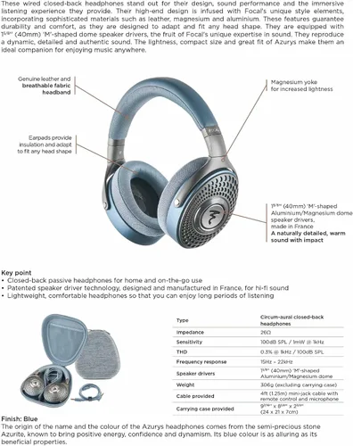 Vista 2 de Focal AZURYS - Auriculares cerrados de alta fidelidad