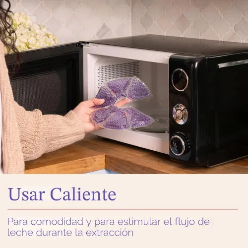 Vista 3 de Lansinoh - Paquetes de terapia para el pecho, almohadillas para el pecho frías y calientes con 2 fundas suaves, elementos esenciales
