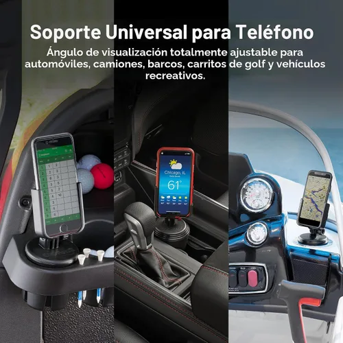 Vista 6 de WeatherTech CupFone, Soporte Universal de Portavasos para Teléfono en Coches – Ajuste Ajustable y Seguro con Acceso Abierto para Carga – Compatible