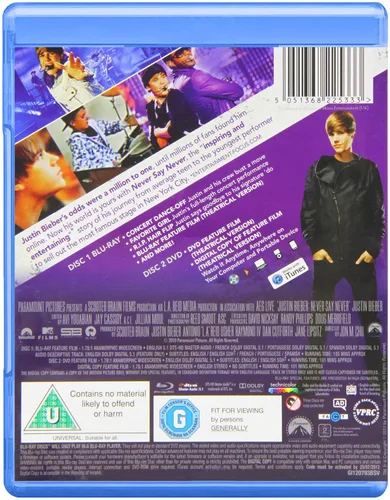 Vista 2 de Justin Bieber - Never Say Never - Triple Play (Blu-ray + DVD+ Digital Copy) [2011] [Region Free]