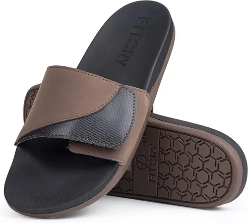Vista 7 de FITORY Mens Slides Sandals, Comfort Adjustable Slippers with Arch Support for Beach