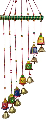 Vista 8 de Decoración para el hogar hecha a mano Adornos de puerta colgantes Campanas (tema de campana de elefante)