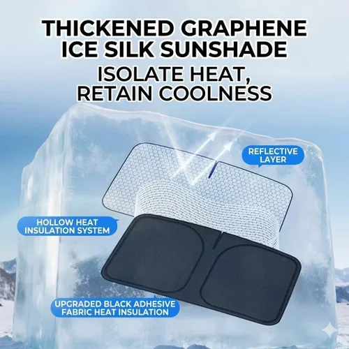 Vista 3 de Automotive Windshield Sun Shade for Honda HR-V 2023 2024 2025 2026, Front Window Heat Blocker Graphene Cooling Rays Reflector Opaque Foldable,M