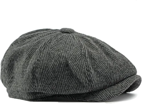 Vista 3 de Sombrero de espiga clásico para hombre, gorra plana de Newsboy Gatsby Ivy Cabbie