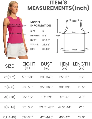 Vista 7 de Hiverlay Workout Tank Tops for Women Sleeveless Athletic Cropped Tank Top Sports Gym Muscle Running Shirts