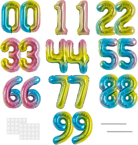 Vista 9 de TONIFUL Globos grandes de 50 pulgadas con números dorados del 0 al 9, globo digital grande de Mylar número 8 digital ocho para fiestas