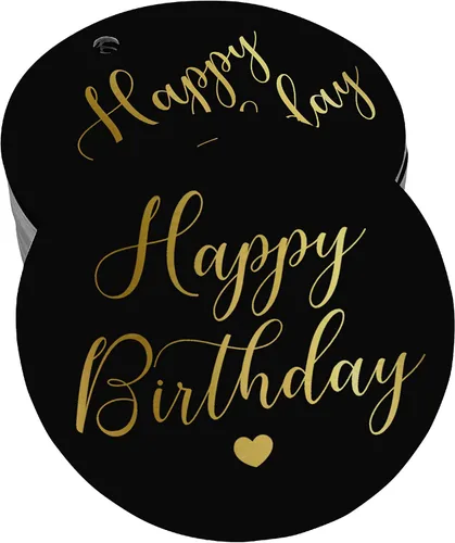 Vista 63 de Etiqueta de papel para colgar con texto en inglés «Happy Birthday» (50 unidades)