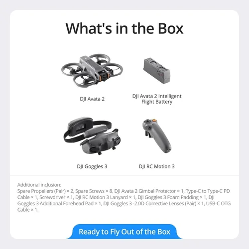 Vista 6 de DJI Avata 2 Fly More Combo (1 batería), drones FPV con cámara para adultos 4K, experiencia inmersiva, protector de hélice integrado, fácil