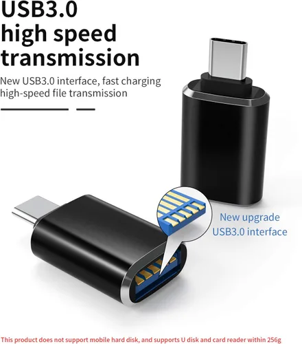 Vista 2 de Adaptador USB C OTG tipo C macho a USB A hembra Thunderbolt3.0 Cable para MacBook iPhone15 Pro Max Plus iPad Pro Air Mini Compatible con Samsung