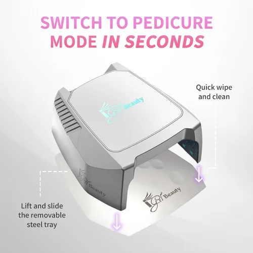Vista 6 de iGel Beauty Hybrid PRO 2.0 Lámpara de uñas UV/LED – Secador de uñas inalámbrico recargable de 48 W, secado a mano completo, sensor de movimiento