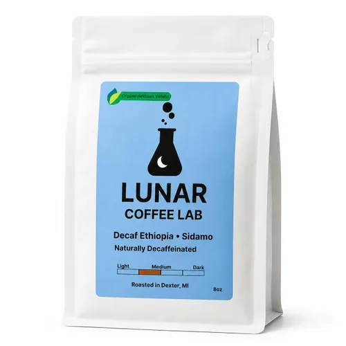 Vista 15 de Lunar Coffee Lab Café orgánico medio tostado medio descafeinado medio – Proceso de agua de montaña medio descafeinado Guatemala, mitad reliquia