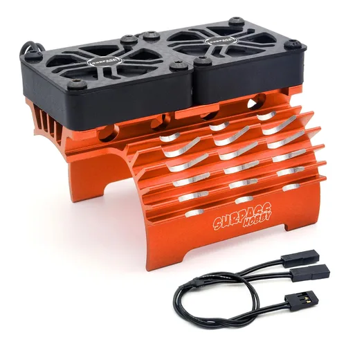 Vista 9 de Surpass Hobby - Ventiladores de refrigeración RC de 1.575 pulgadas, 16000 RPM de alto RPM, ventilador de motor de automóvil RC para 1/8 1/10 RC Car
