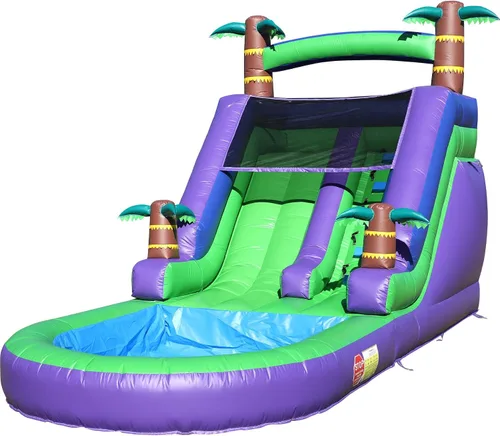 Vista 10 de Tobogán acuático inflable de grado comercial de 24 pies (L) para adultos y niños (toboganes dobles), toboganes acuáticos de PVC resistente