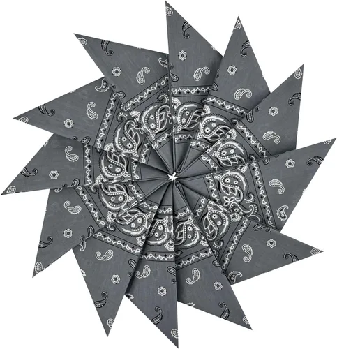 Vista 15 de Junvena Bandanas de algodón, 12 paquetes de 22 x 22 pulgadas, pañuelo unisex impreso de doble cara