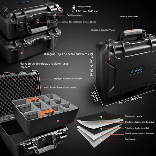 Vista 4 de Lekufee Funda rígida impermeable para DJI Mavic 4 Pro, Mini 5/4, cámara