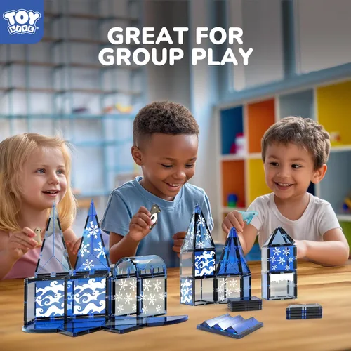 Vista 4 de TOY Life Azulejos Magnéticos para Niños de 4-8 Años, Juguetes Magnéticos para Niños Pequeños de 3+, Juguete de Construcción con Azulejos Magnéticos