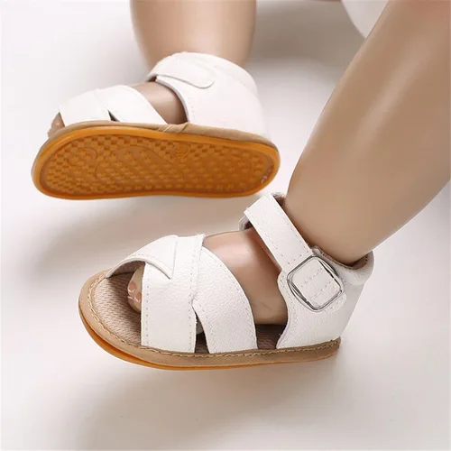 Vista 3 de SOFMUO Sandalias brillantes con lazo para bebés, niñas y niños, suela de goma antideslizante y suave de primera calidad, zapatos de verano
