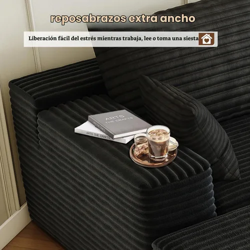 Vista 6 de Sofá seccional modular Cloud de 107.5 pulgadas con chaise en forma de L, sofás tapizados modernos minimalistas para sala de estar y dormitorio, sofá