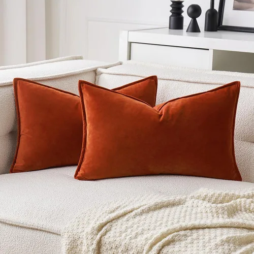 Vista 12 de MIULEE Paquete de 2 fundas de cojín decorativas de terciopelo suave, cuadradas, unicolor, para sofá, dormitorio, automóvil, 16 x 16 pulgadas