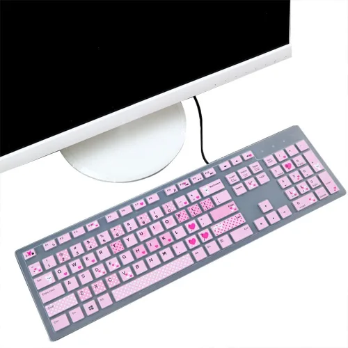 Vista 7 de Protector de teclado de silicona antipolvo transparente compatible con Dell KB212-B, KB4021, 2GR91, 4G481, PC de escritorio delgado USB de 104