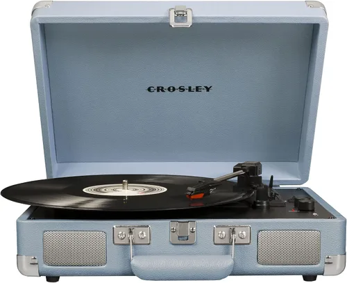Vista 36 de Crosley CR8005F-AC Cruiser Plus - Tocadiscos vintage de 3 velocidades con Bluetooth, tipo maletín, reproductor de discos de vinilo, tablero