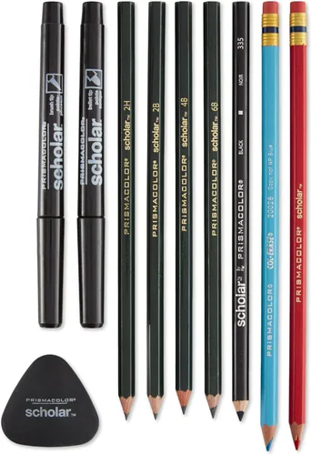 Vista 2 de Prismacolor Scholar - Juego de arte de manga, suministros de arte que incluyen lápices de colores, marcadores de punta de bala y pincel, lápices
