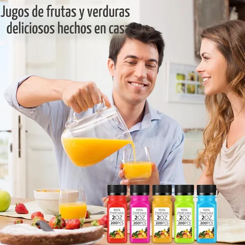 Vista 5 de Sliner Botellas de plástico pequeñas de 2 onzas con tapas, a prueba