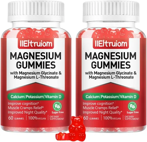 Vista 9 de Complejo de magnesio liposomal de 190 mg para niños por porción, glicinato de magnesio con L-treonato, vitamina D3, CoQ10, gomitas de L-treonato