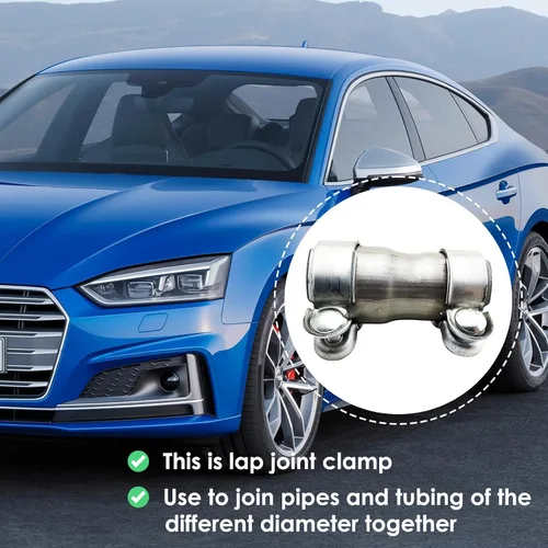 Vista 4 de Kingsea Stainless Steel Exhaust Pipe Fitting, Exhaust Sleeve, Connection Diameter 40 mm to 45 mm, Pipe Connector Exhaust Clamp