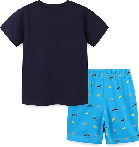 Vista 2 de Conjunto de camiseta de manga corta y pantalón corto de algodón para bebé