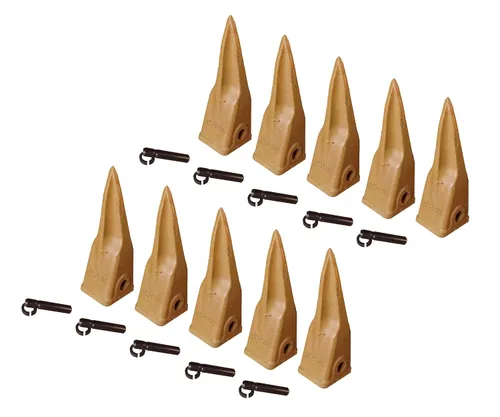 Vista 4 de Cubo de retroexcavadora estilo gato dientes de tigre con alfileres y retenedores, 1U-3202TL (1)