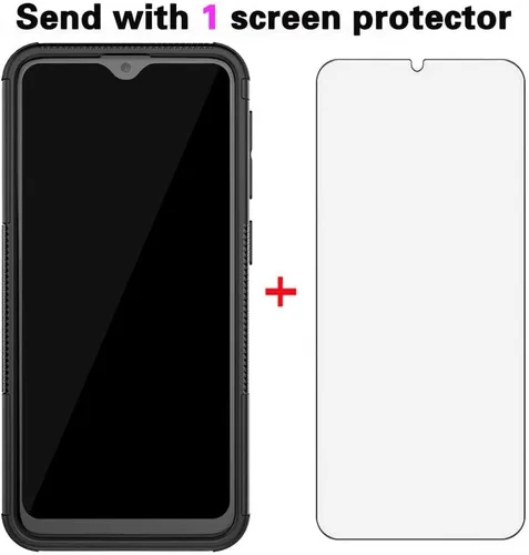 Vista 3 de Asuwish Funda de teléfono para Samsung Galaxy A10e con protector de pantalla de vidrio templado y soporte delgado, híbrida, resistente, funda