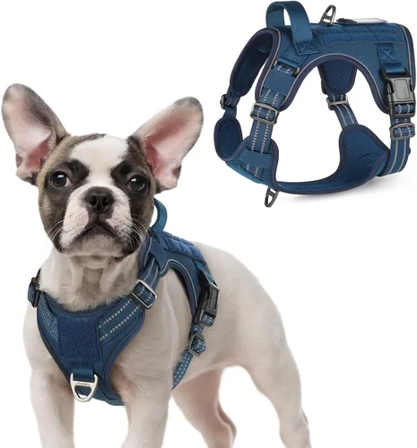Vista 54 de rabbitgoo Arnés táctico para perros pequeños, chaleco de servicio militar sin tirones con asa y Molle, de fácil control para entrenar y caminar