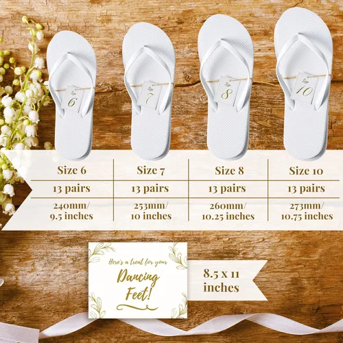 Vista 4 de Orca Chanclas a granel para invitados de boda Paquete de 52 sandalias de boda al por mayor