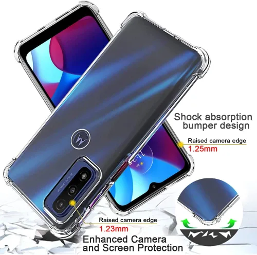 Vista 2 de Funda para Moto G Play 2023: Funda y protector de pantalla para Moto G Pure y protector de pantalla, a prueba de golpes, transparente, delgada