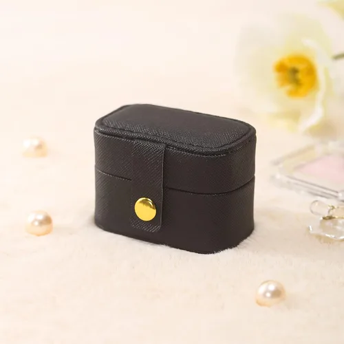 Vista 5 de CASEGRACE Pequeña caja de joyería para anillos, mini joyero de viaje, estuche de almacenamiento portátil para anillos y aretes, regalos para mujeres