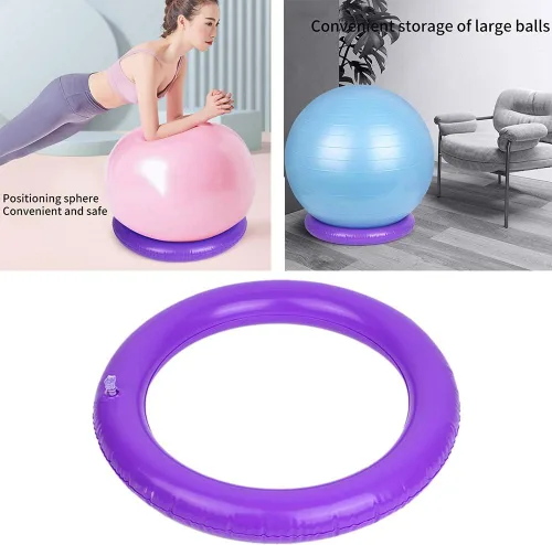 Vista 5 de Base de pelota de yoga, anillo fijo redondo de PVC antideslizante estable, pelota de fitness para gimnasio en casa, oficina, mejora el dolor