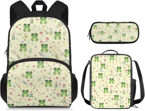 Vista 28 de Mochila 3D Otter para niños de 9 a 11 años, bonita mochila para niñas para la escuela, mochila elegante para niños con lonchera y bolsa