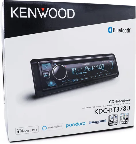 Vista 5 de Kenwood KDC-BT378U – Receptor estéreo Bluetooth para automóvil con reproductor de CD, SiriusXM